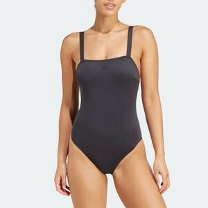 adidas Iconisea Padded U-Back Black One Piece Swimsuit Bathing Suit size 0